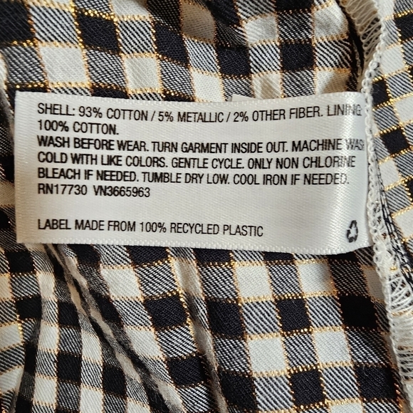 Cat & Jack Girls Dress Black White Gold Gingham Print Plaid Size XXL (18) - Picture 11 of 11